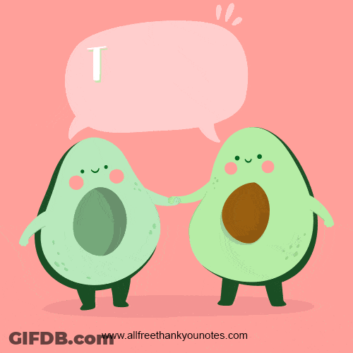 Thank You Cute Avocado Pair GIF