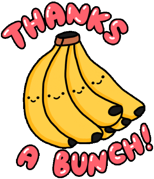 Thank You Cute Bunch Of Bananas Animation GIF