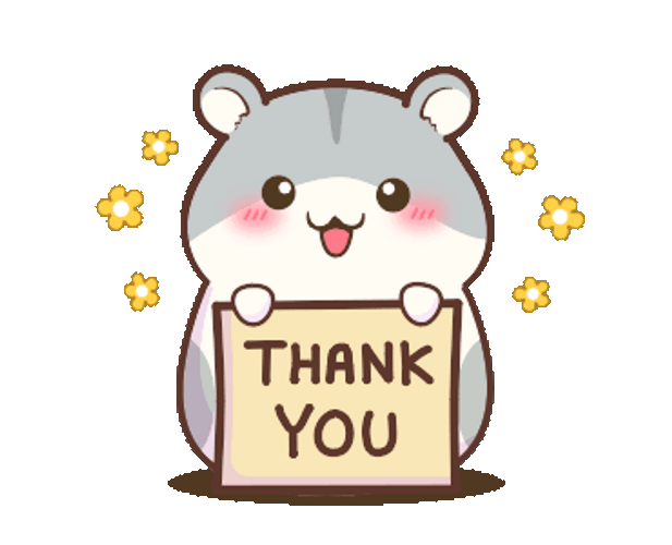 Thank You Cute Hamster Holding Card GIF