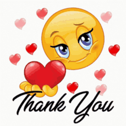 Thank You Cute Heart Emoji Digital Art GIF