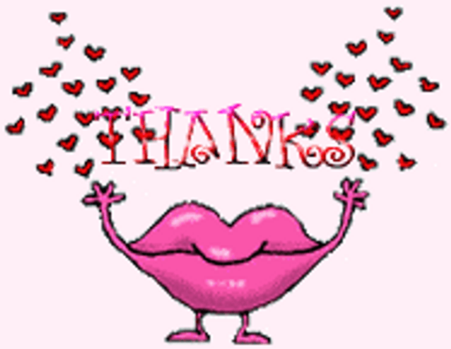 Thank You Cute Kissable Lips Animation GIF