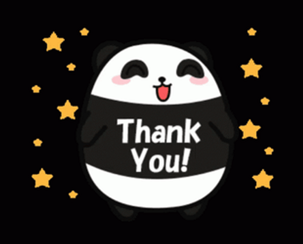 Thank You Cute Spinning Animated Panda GIF