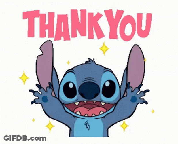 Thank You Cute Waving Stitch GIF