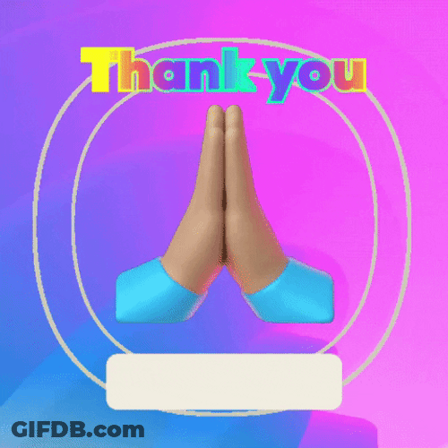 Thank You Emoji Hand Gesture Colorful Design GIF