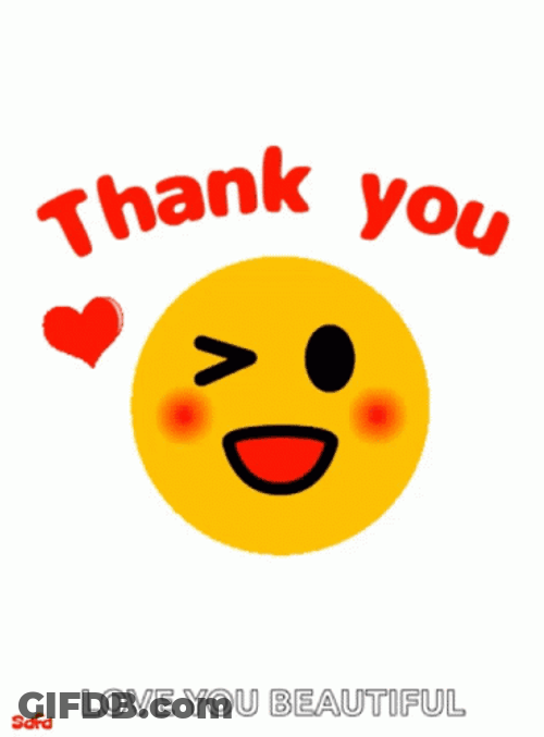 Thank You Emoji Winking And Blushing GIF