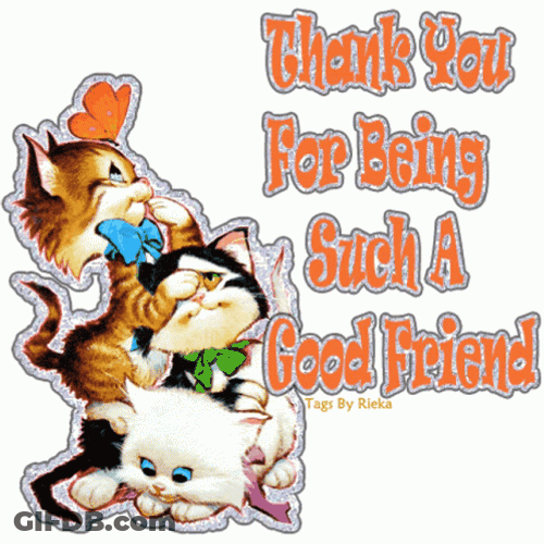 Thank You For Being A Friend Letter With Cats GIF