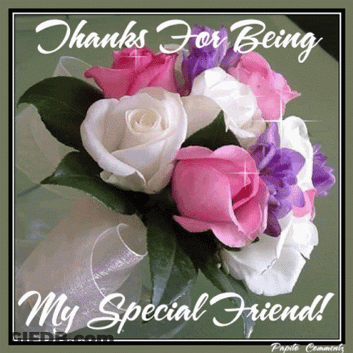 Thank You For Being A Friend With Flowers GIF