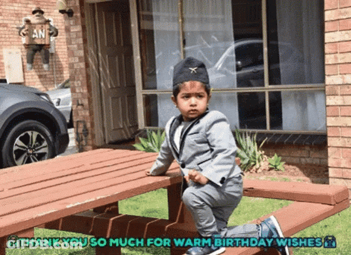 Thank You For The Birthday Wishes Cute Kids GIF