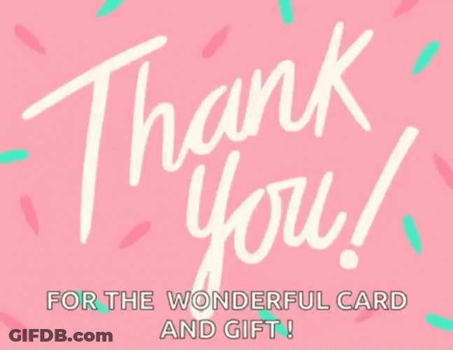 Thank You For The Birthday Wishes Pink Background GIF
