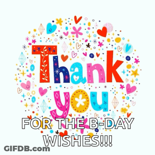 Thank You For The Birthday Wishes Sparkling Symbols GIF