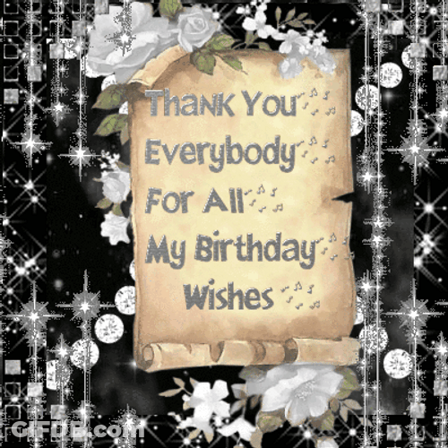 Thank You For The Birthday Wishes Vintage Scroll GIF