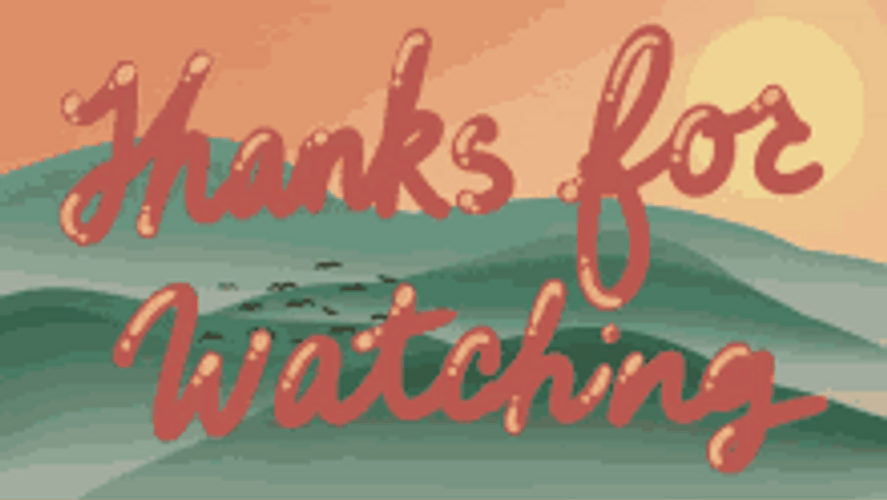 Thank You For Watching Sunset Cartoon GIF