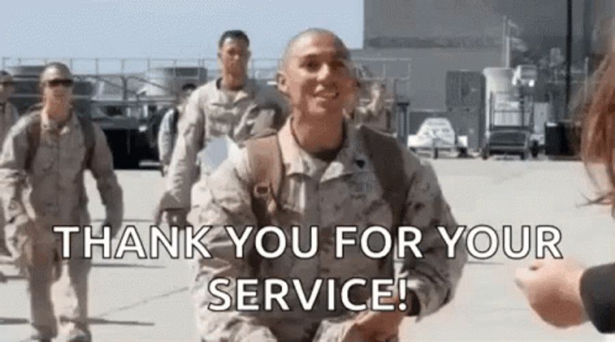 Thank You For Your Service Army Hug GIF