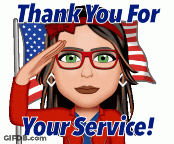 Thank You For Your Service Avatar Salute GIF