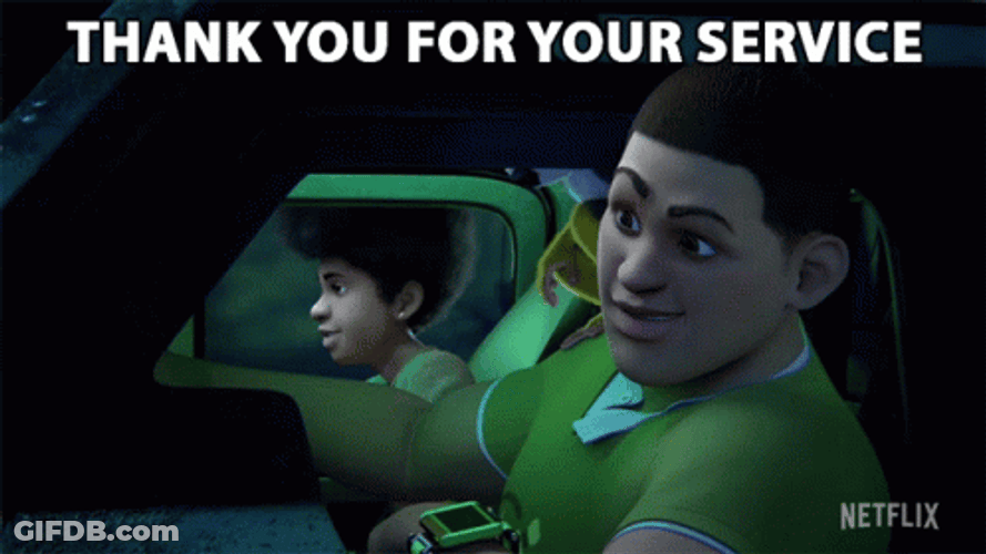 Thank You For Your Service Driver GIF