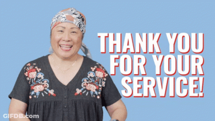 Thank You For Your Service Heart Hand GIF