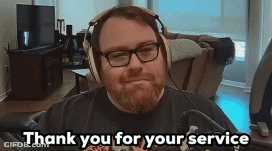 Thank You For Your Service Jesse Cox GIF