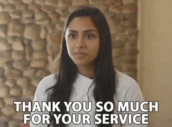 Thank You For Your Service Michelle Khare GIF