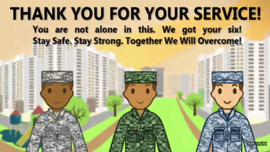 Thank You For Your Service Stay Safe Salute GIF