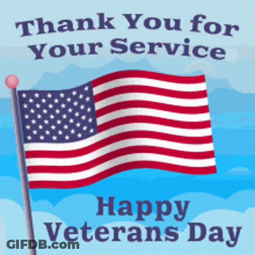 Thank You For Your Service Veterans Day Card GIF