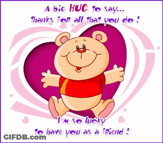 Thank You Friend A Big Hug GIF