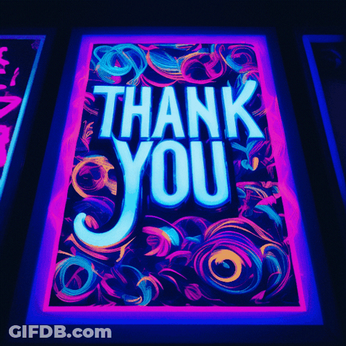 Thank You Friend Neon Color GIF