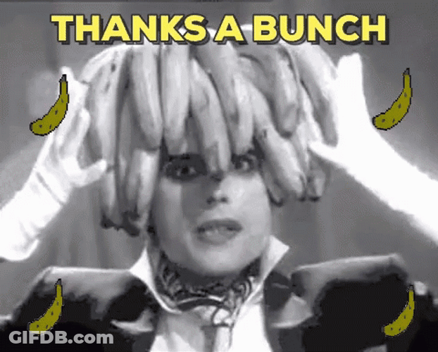 Thank You Funny Banana Hair GIF