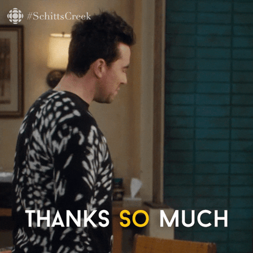 Thank You Funny David Rose Schitt's Creek GIF