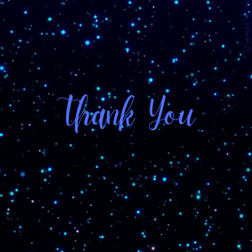Thank You Glitter Blue Confetti GIF
