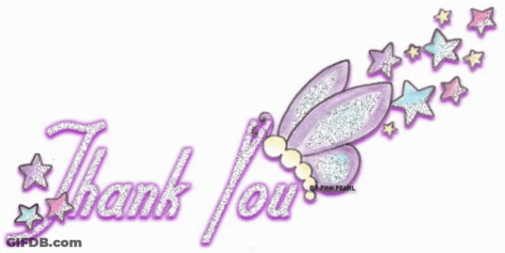 Thank You Glitter Butterfly Animated GIF