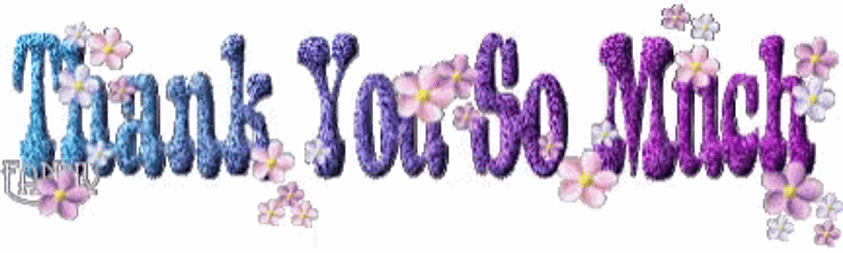 Thank You Glitter Cute Flower Greeting GIF