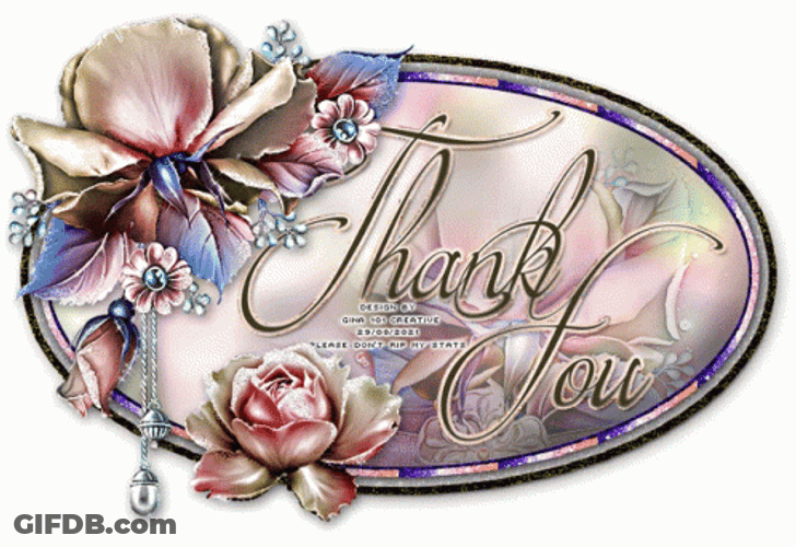 Thank You Glitter Flowers Message GIF