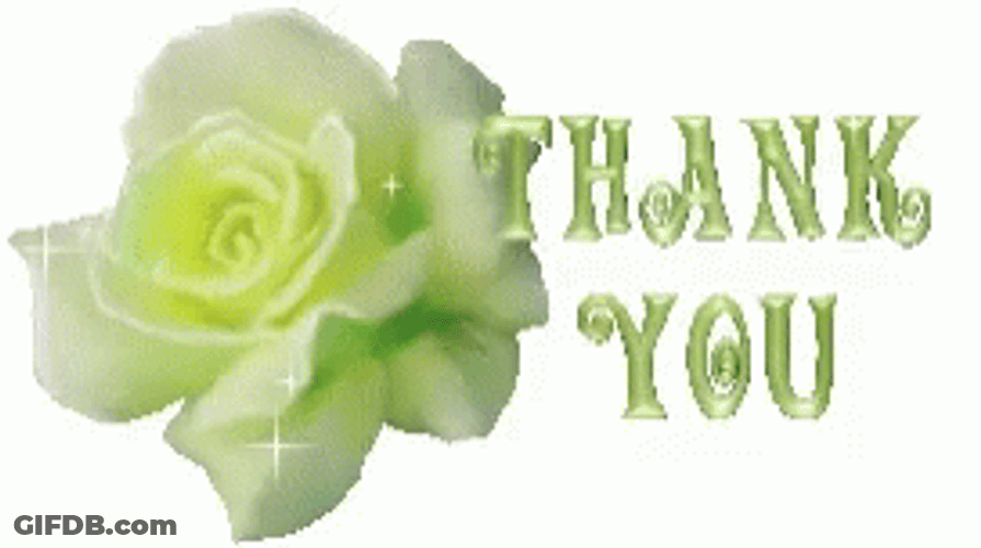 Thank You Glitter Green Garden Rose GIF