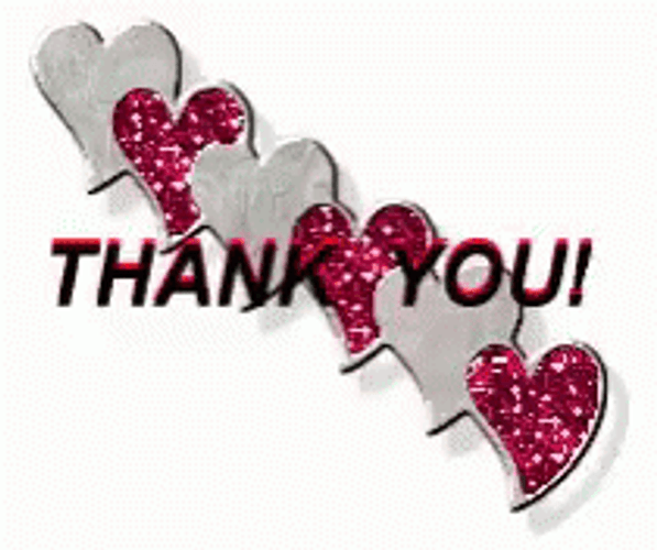 Thank You Glitter Heart Sticker GIF