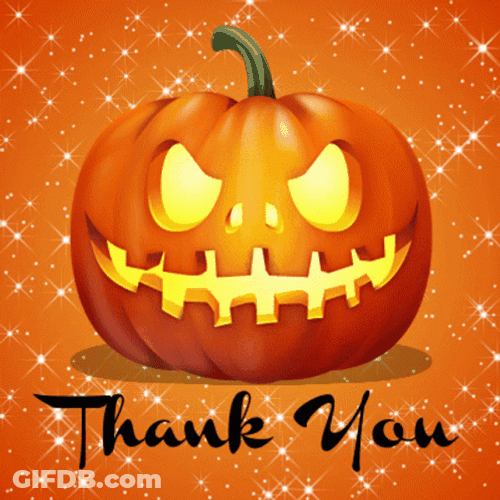 Thank You Glitter Orange Pumpkin GIF