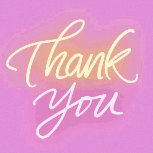 Thank You Glitter Pink Cursive Animated Sparkle GIF