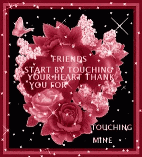 Thank You Glitter Red Rose Quote GIF