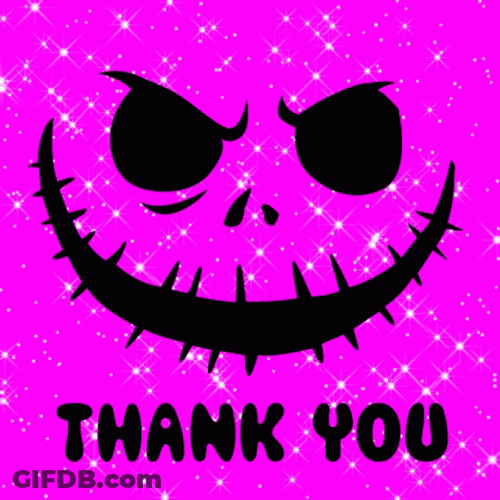 Thank You Glitter Smile Halloween GIF