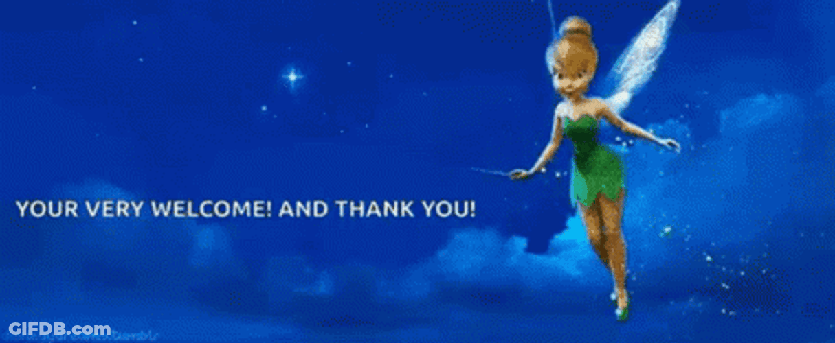 Thank You Glitter Tinkerbell GIF