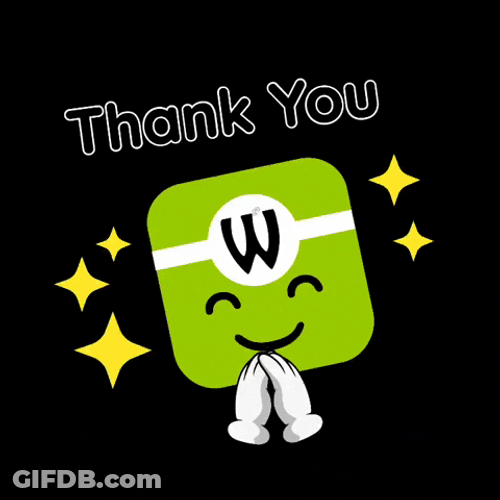 Thank You Green Square Emoji Smiling Wtih Sparkles GIF