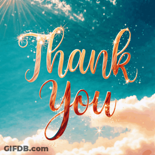 Thank You Greeting Card With Blue Sky GIF