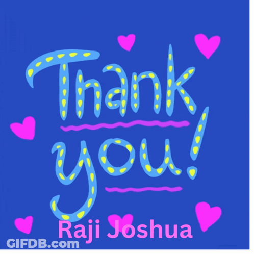 Thank You Hearts On Blue Background GIF