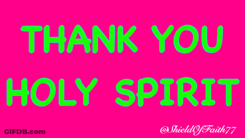 Thank You Holy Spirit On Pink Background GIF