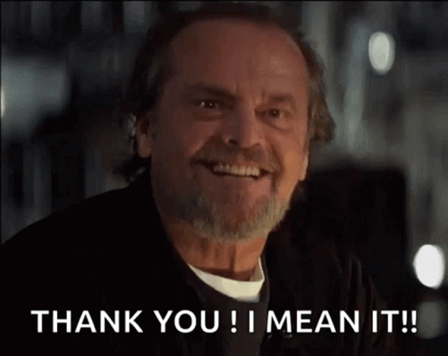 Thank You I Mean It Jack Nicholson Yes GIF