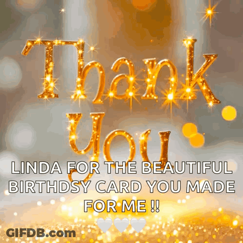 Thank You Linda Birthday Card GIF