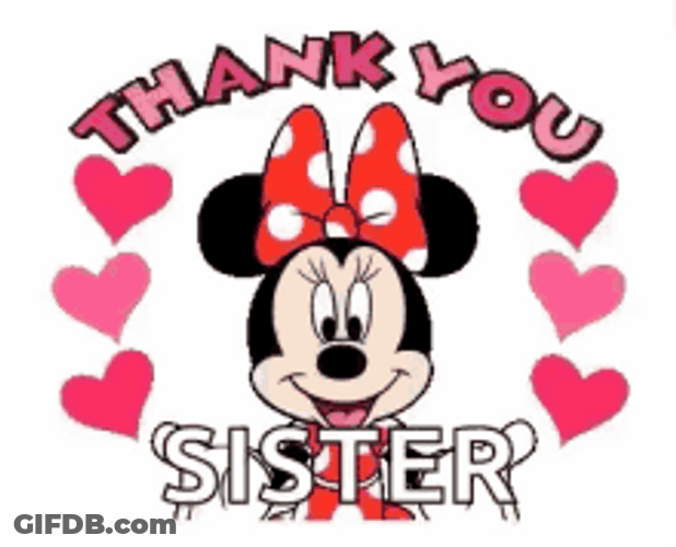 Thank You Love You Sister Minnie Mouse GIF