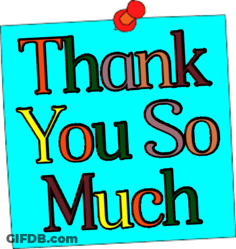Thank You Note In Blue GIF