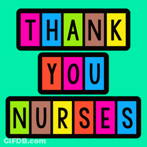 Thank You Nurses Colorful Sign GIF