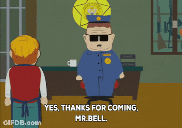 Thank You Officer Barbrady For Coming At Office GIF