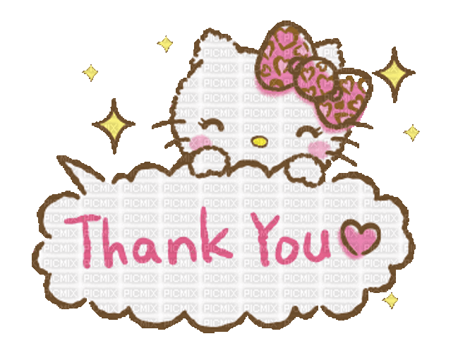 Thank You Peeking Cute Hello Kitty GIF